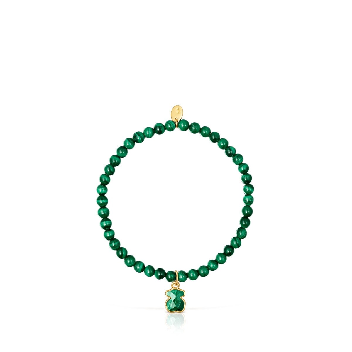 Pulsera con baño de oro 18 kt sobre plata y malaquita Icon Color image number 1