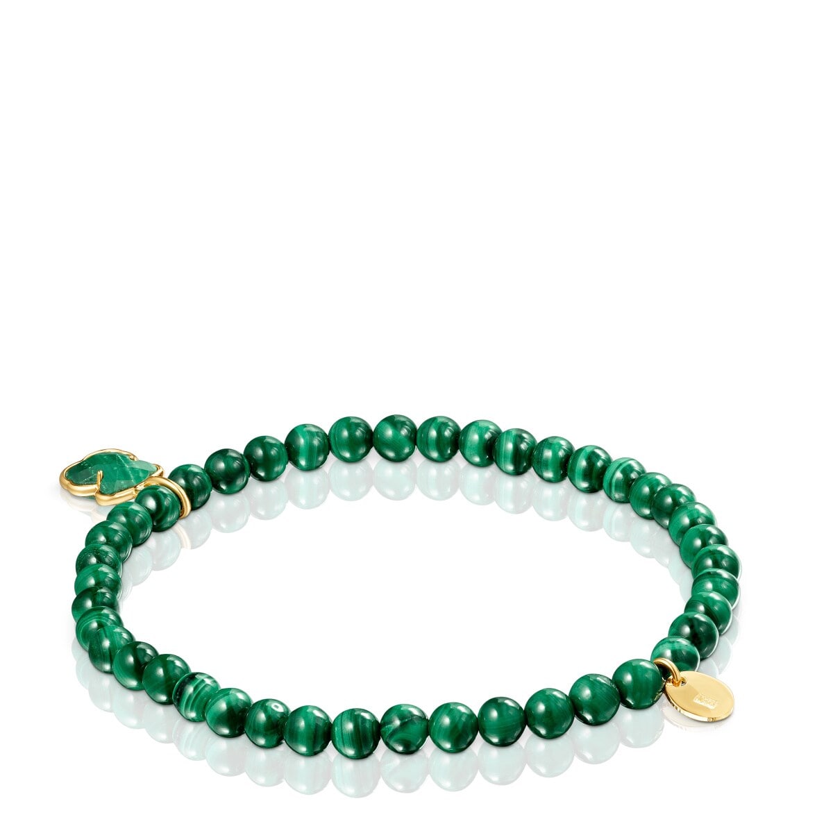 Pulsera con baño de oro 18 kt sobre plata y malaquita Icon Color image number 2