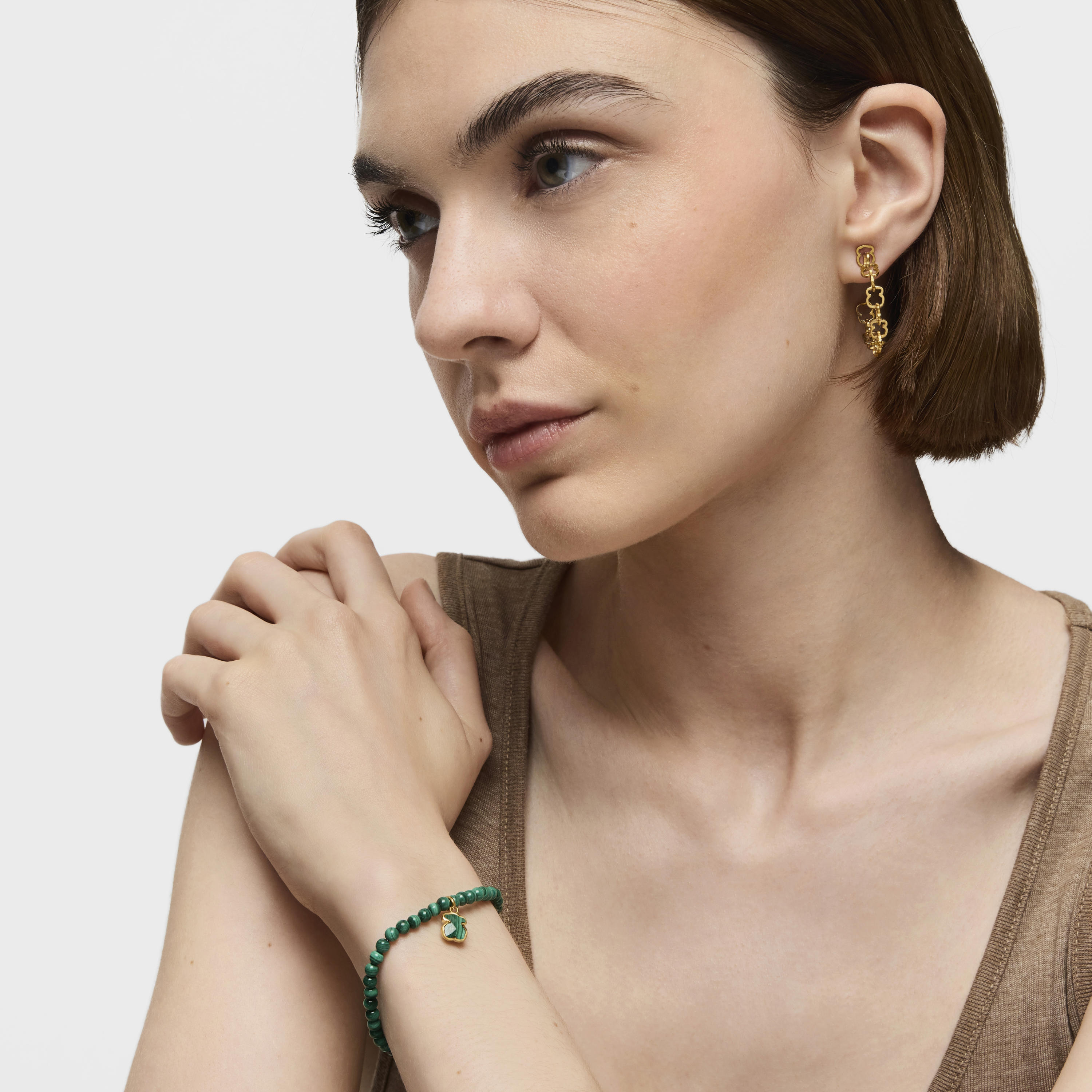 18K gold vermeil and Malachite Icon Color Bracelet