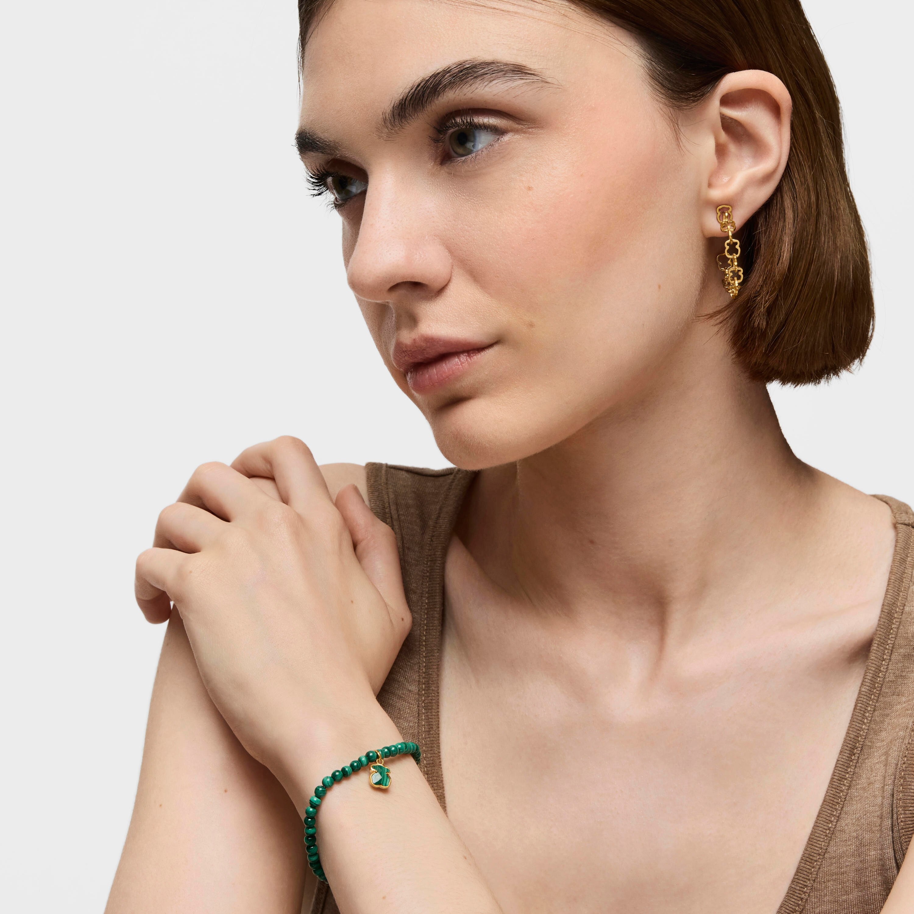 Silver Vermeil and Malachite Icon Color Bracelet | TOUS