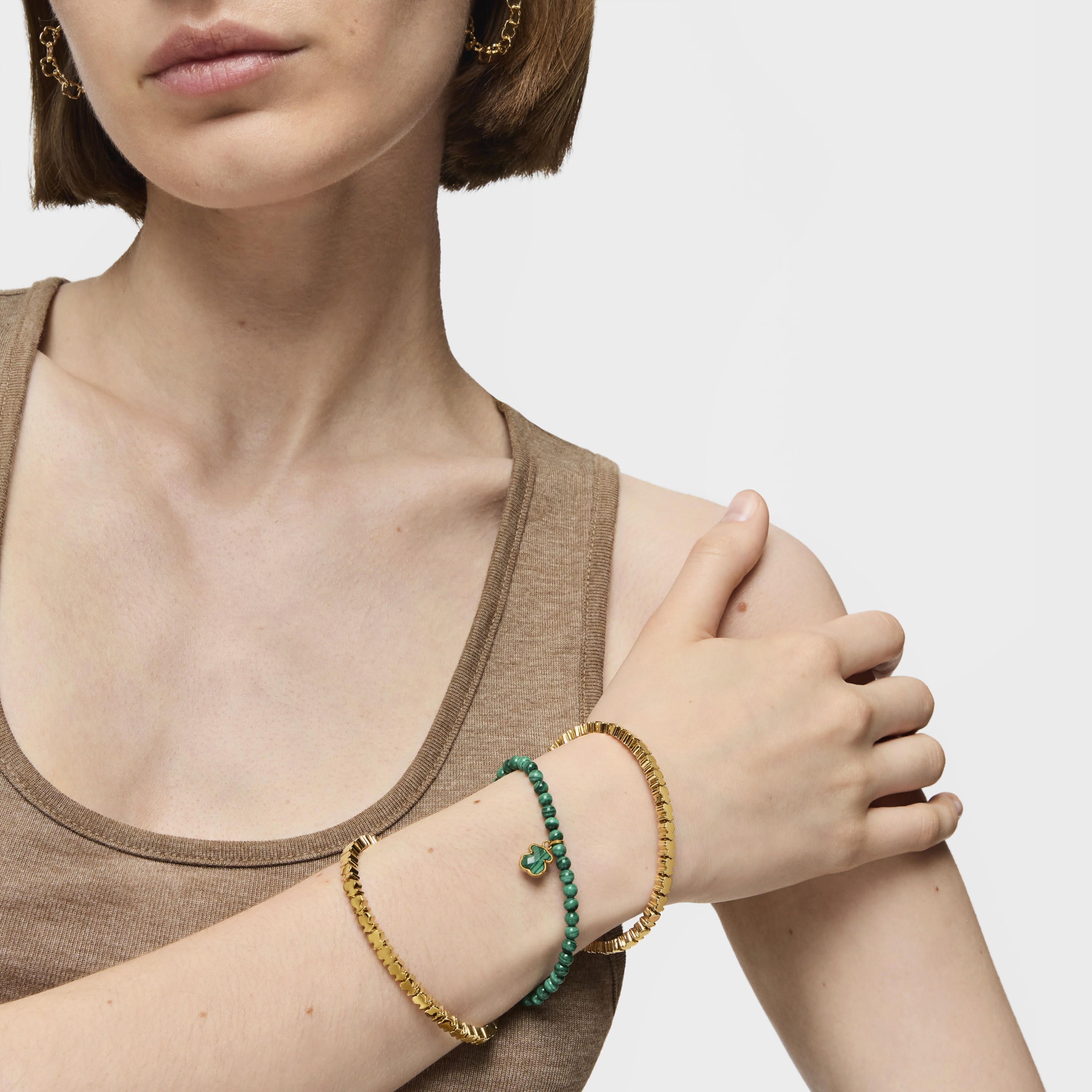 18K gold vermeil and Malachite Icon Color Bracelet