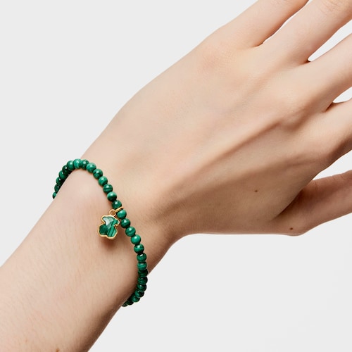 Silver Vermeil and Malachite Icon Color Bracelet