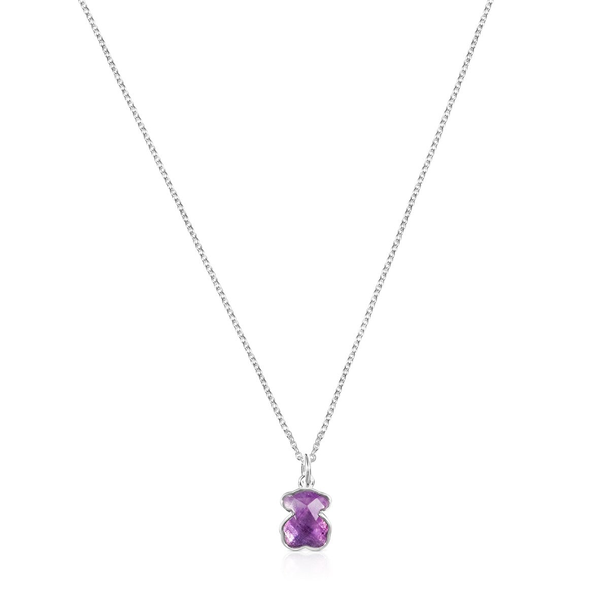 Silver and Amethyst Icon Color Necklace