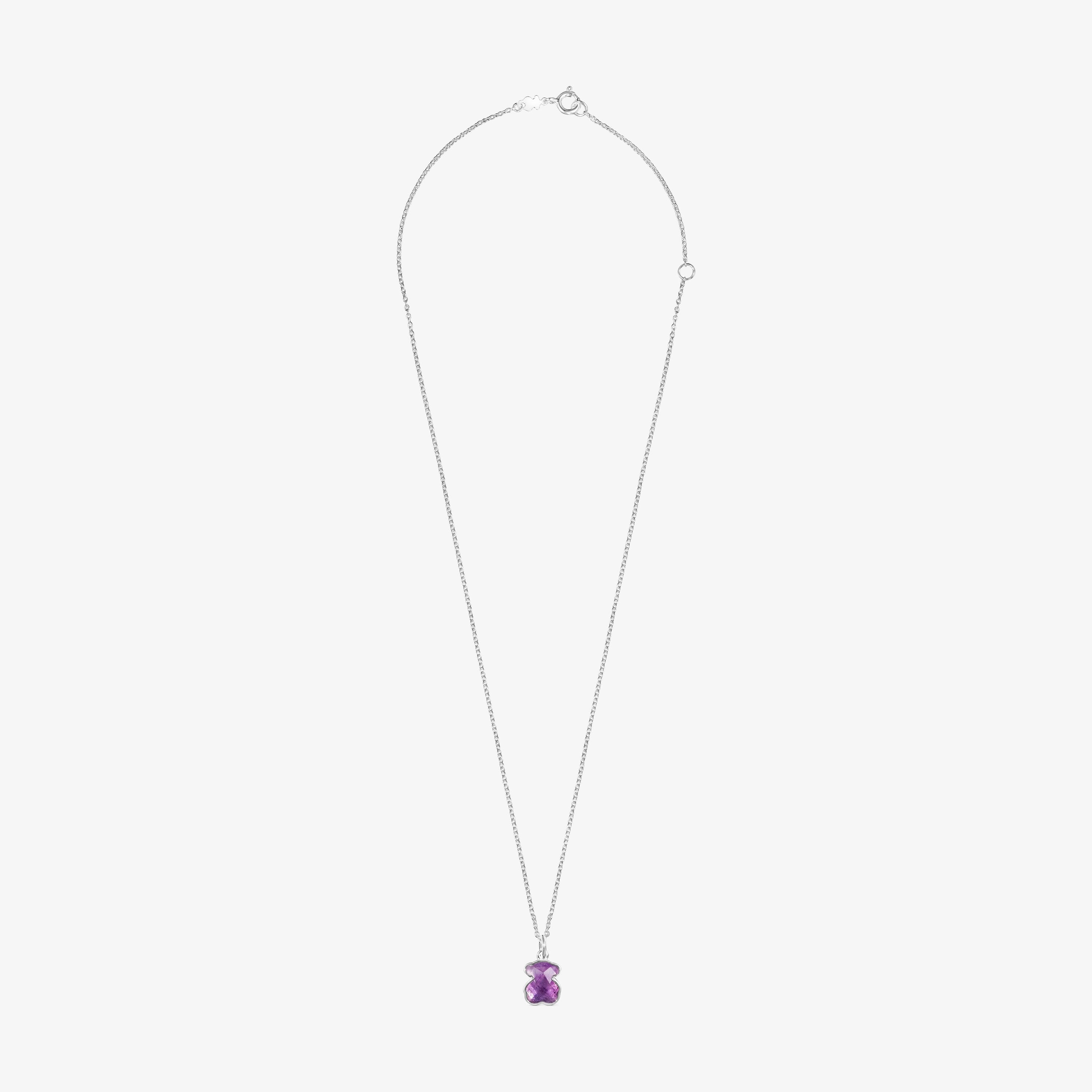Silver and Amethyst Icon Color Necklace