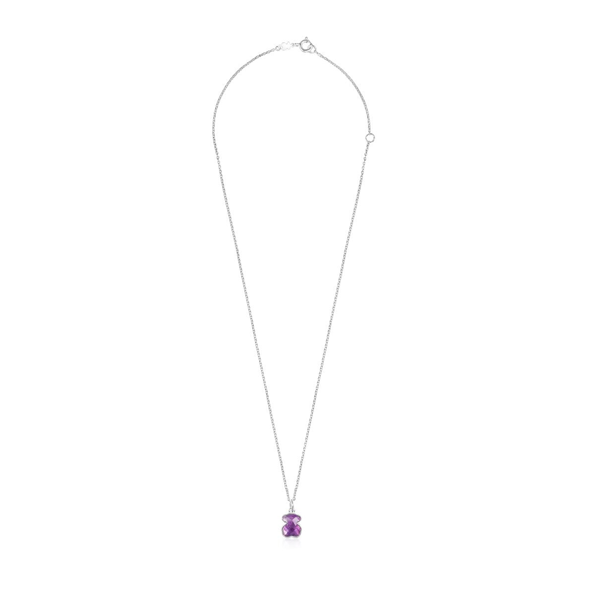 Silver and Amethyst Icon Color Necklace
