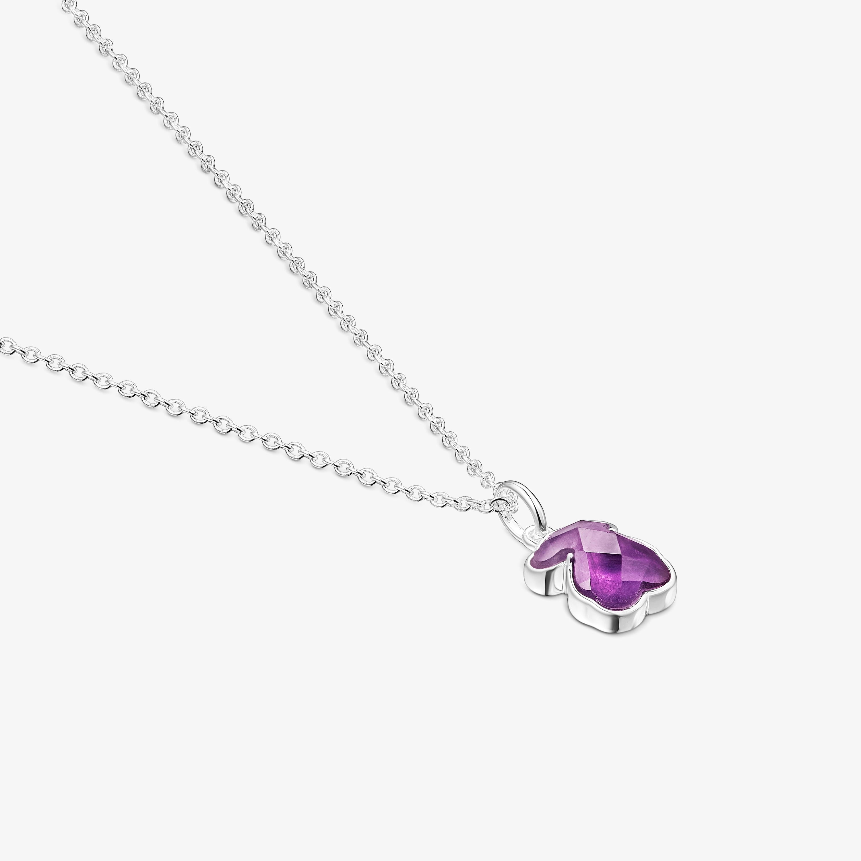 Silver and Amethyst Icon Color Necklace