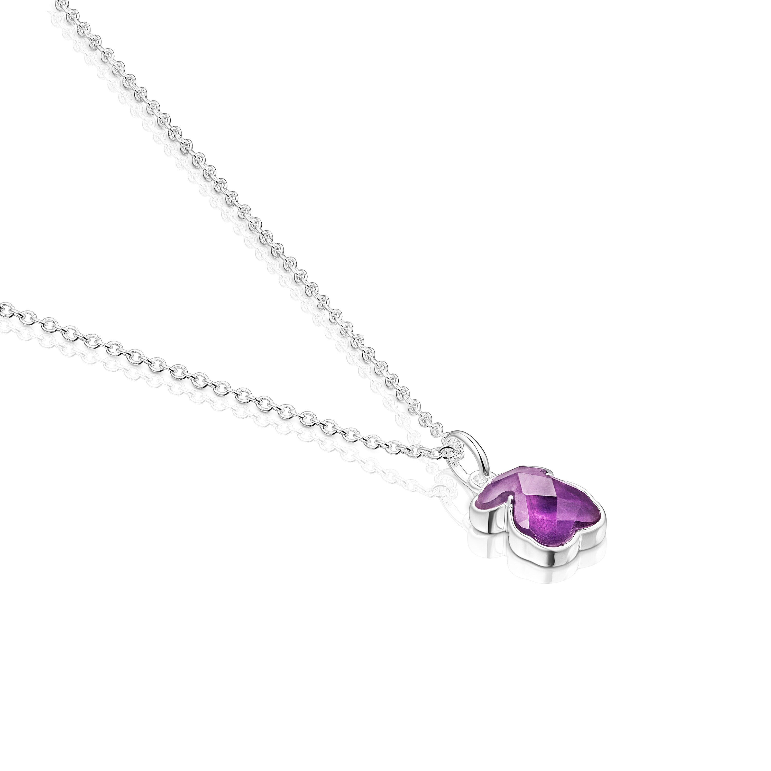 Silver and Amethyst Icon Color Necklace