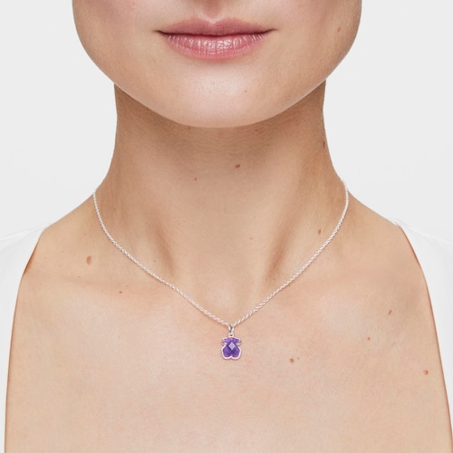 Collar de plata y amatista Icon Color