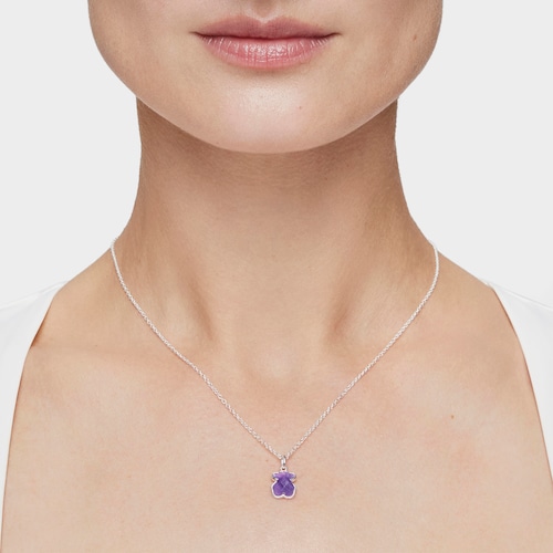 Collar de plata y amatista Icon Color