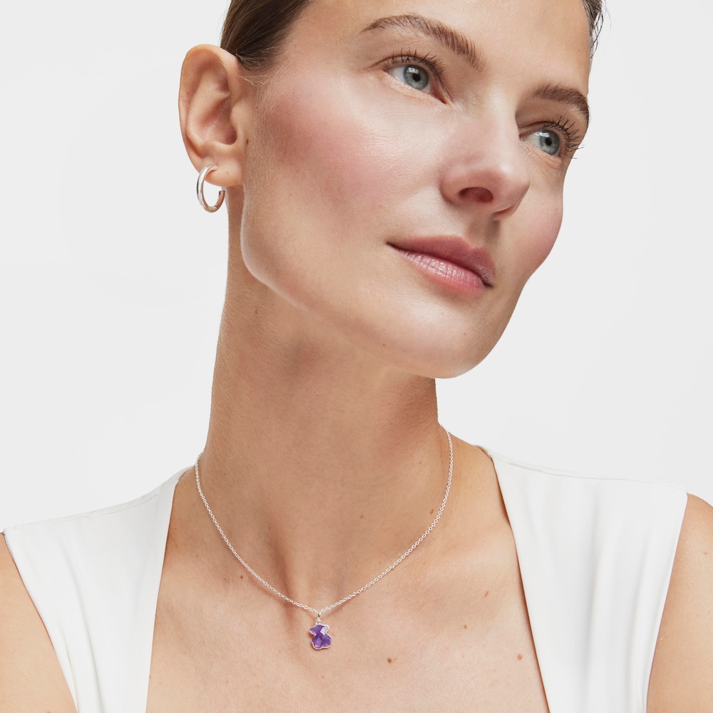 Colar Icon Color em Prata e Ametista