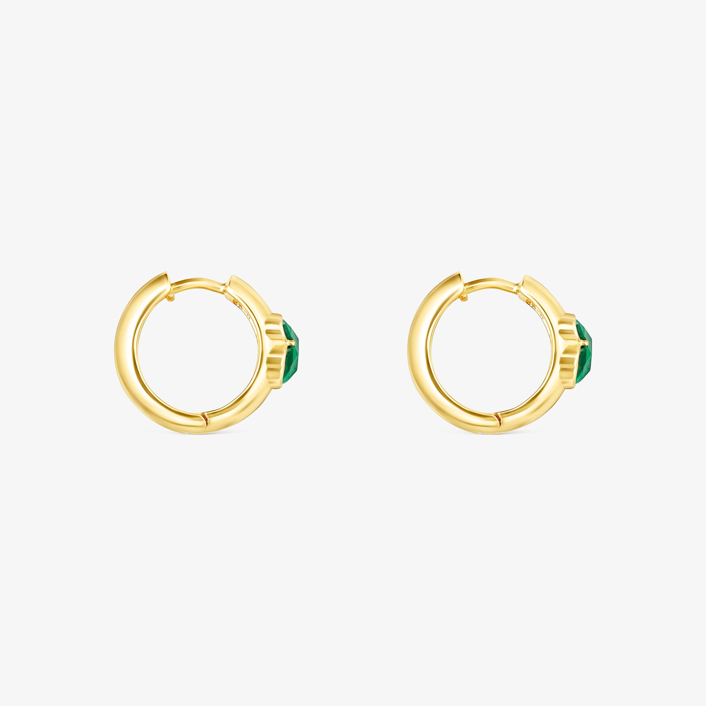 Small 18K gold vermeil and Malachite Icon Color Earrings