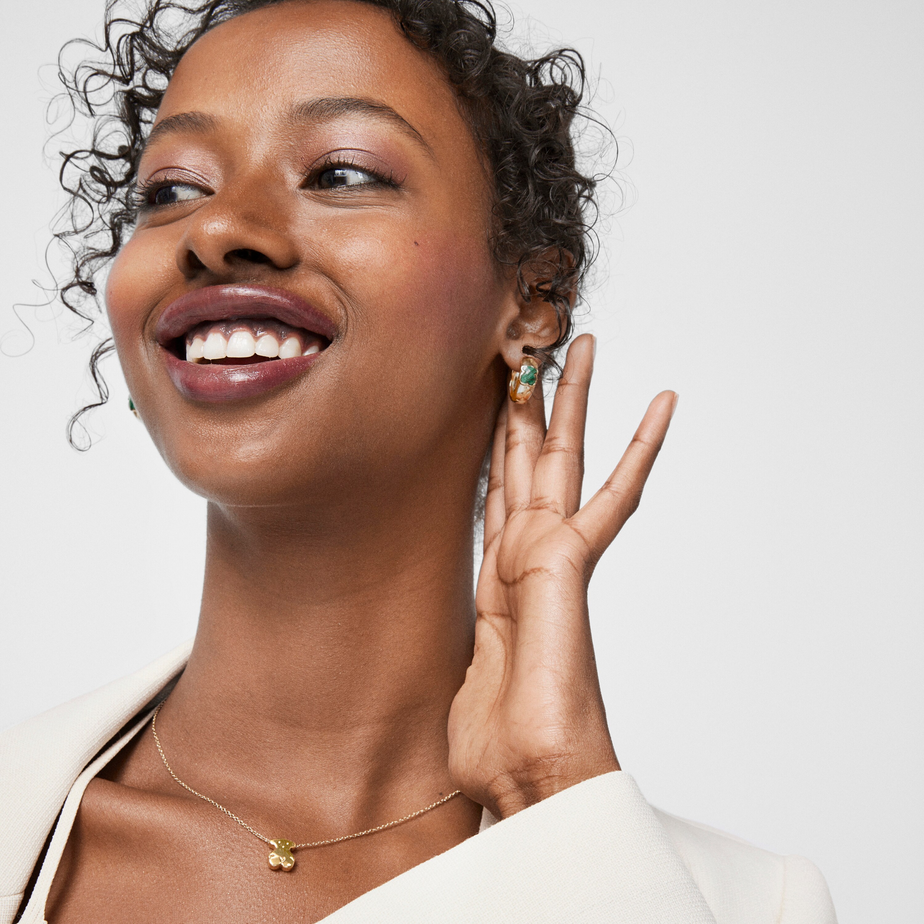 Small Silver Vermeil and Malachite Icon Color Earrings