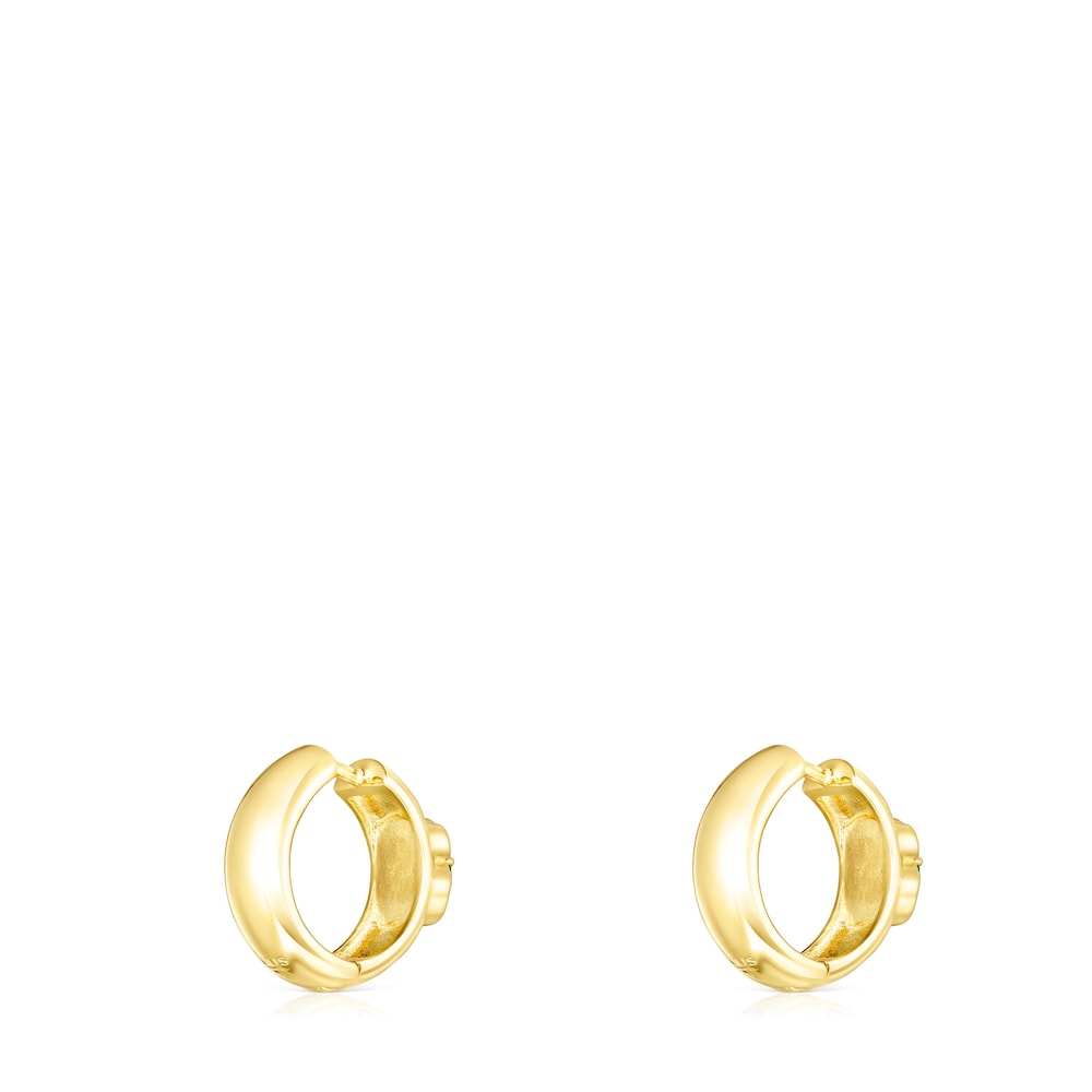 Pendientes pequeños con baño de oro 18 kt sobre plata y malaquita Icon Color image number 4
