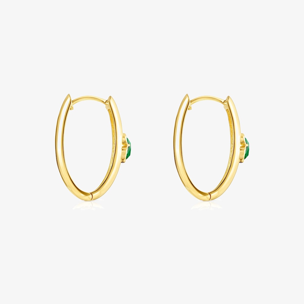 Tous Icon Color - Kolczyki z ż&oacute;łtego srebra Vermeil z fasetowanymi malachitami