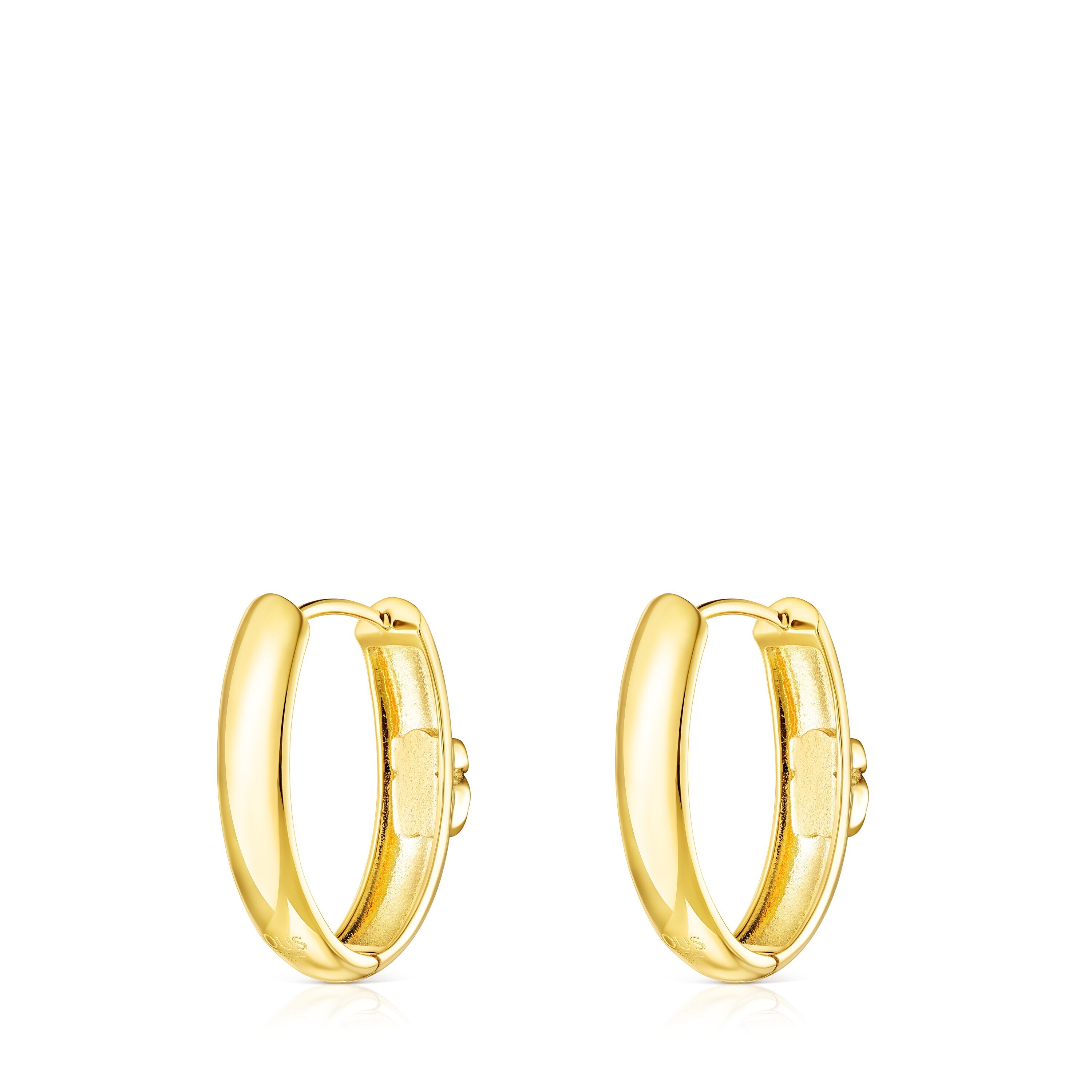 Pendientes grandes con baño de oro 18 kt sobre plata y malaquita Icon Color