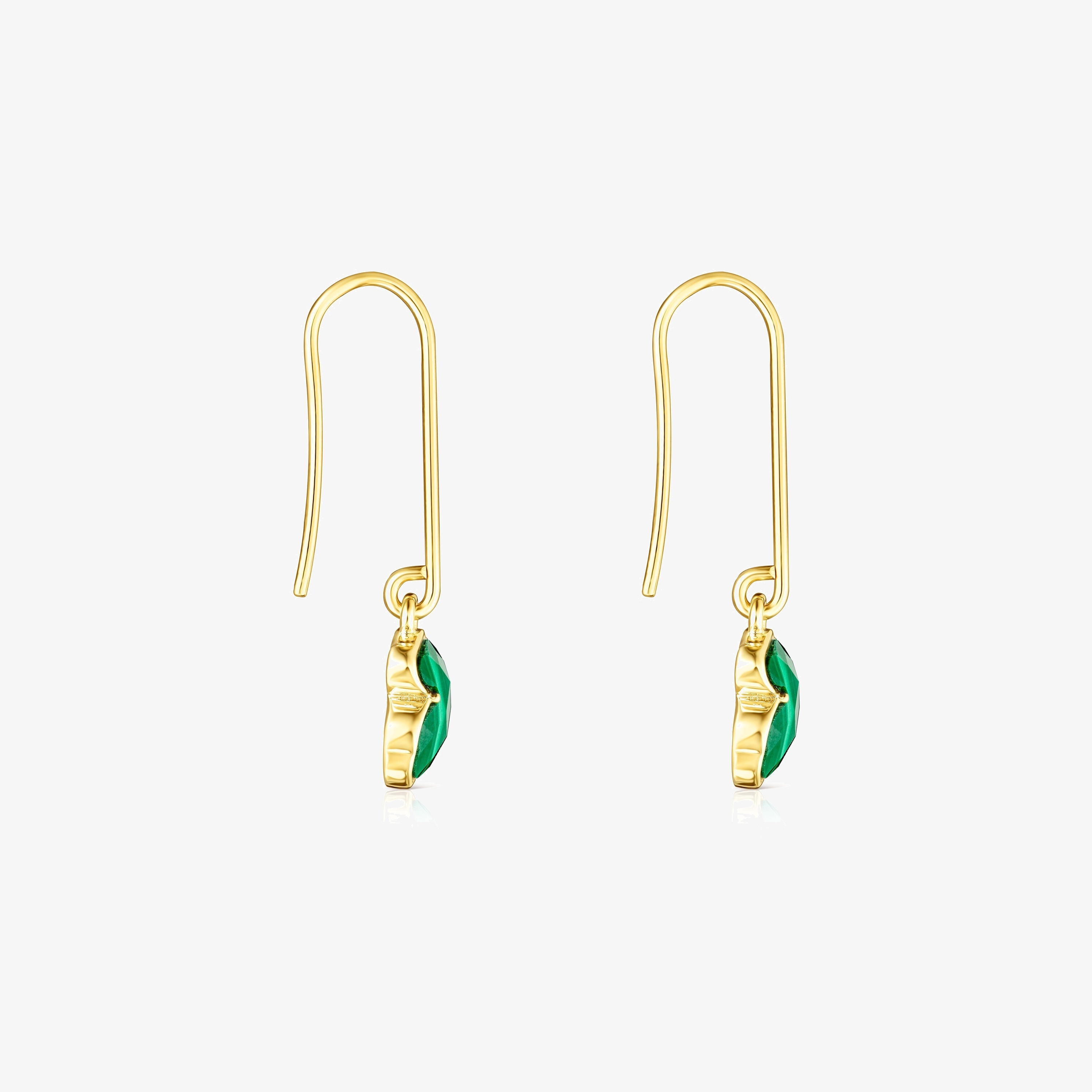Long 18K gold vermeil and Malachite Icon Color Earrings