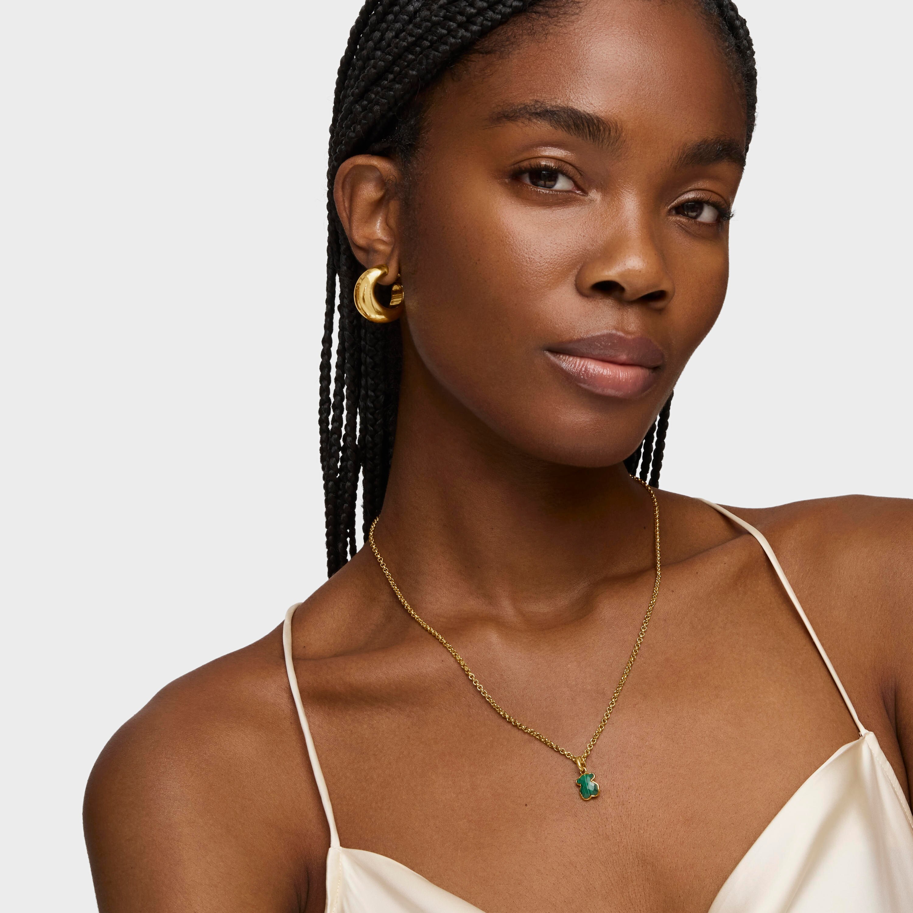 18K gold vermeil and Malachite Icon Color Pendant