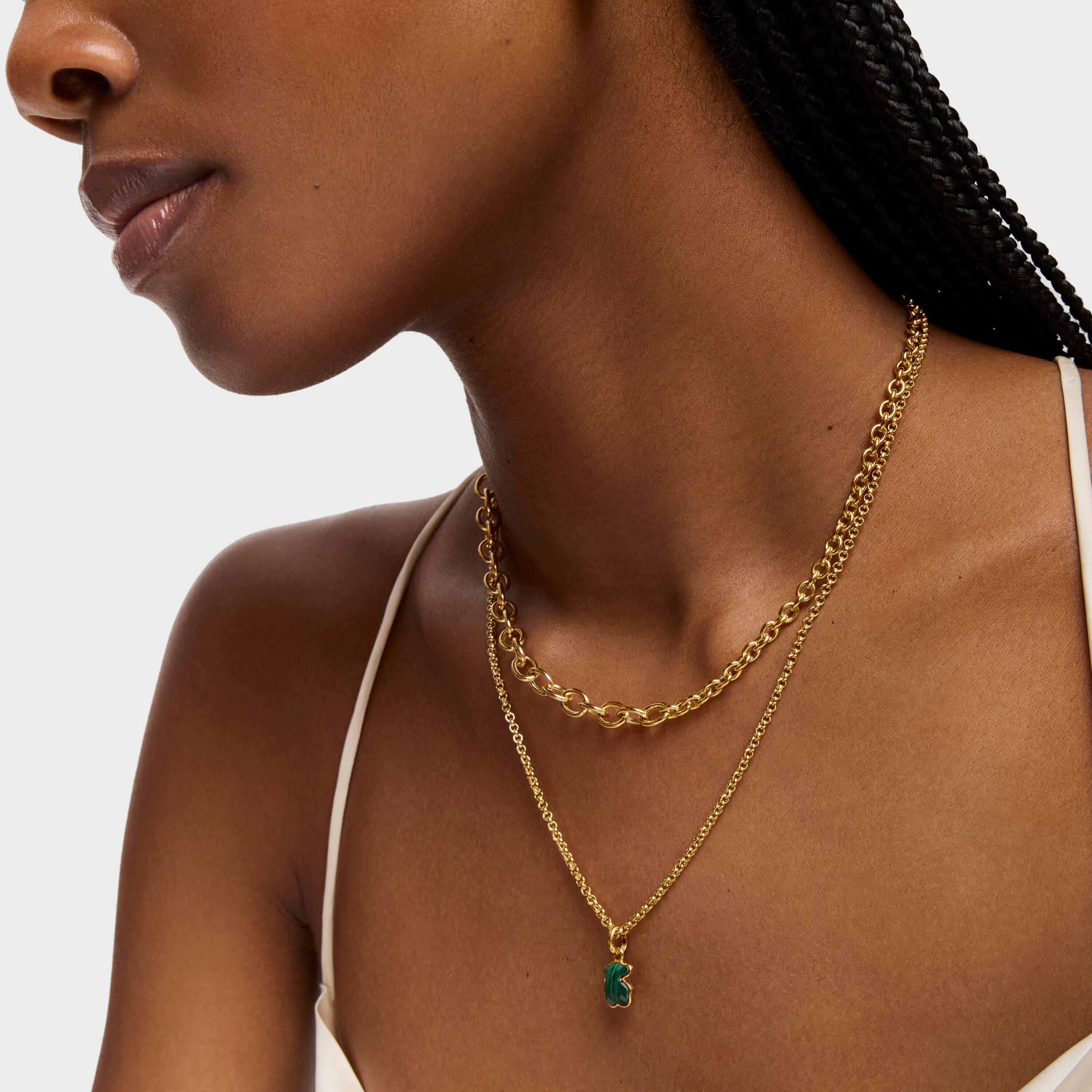 18K gold vermeil and Malachite Icon Color Pendant