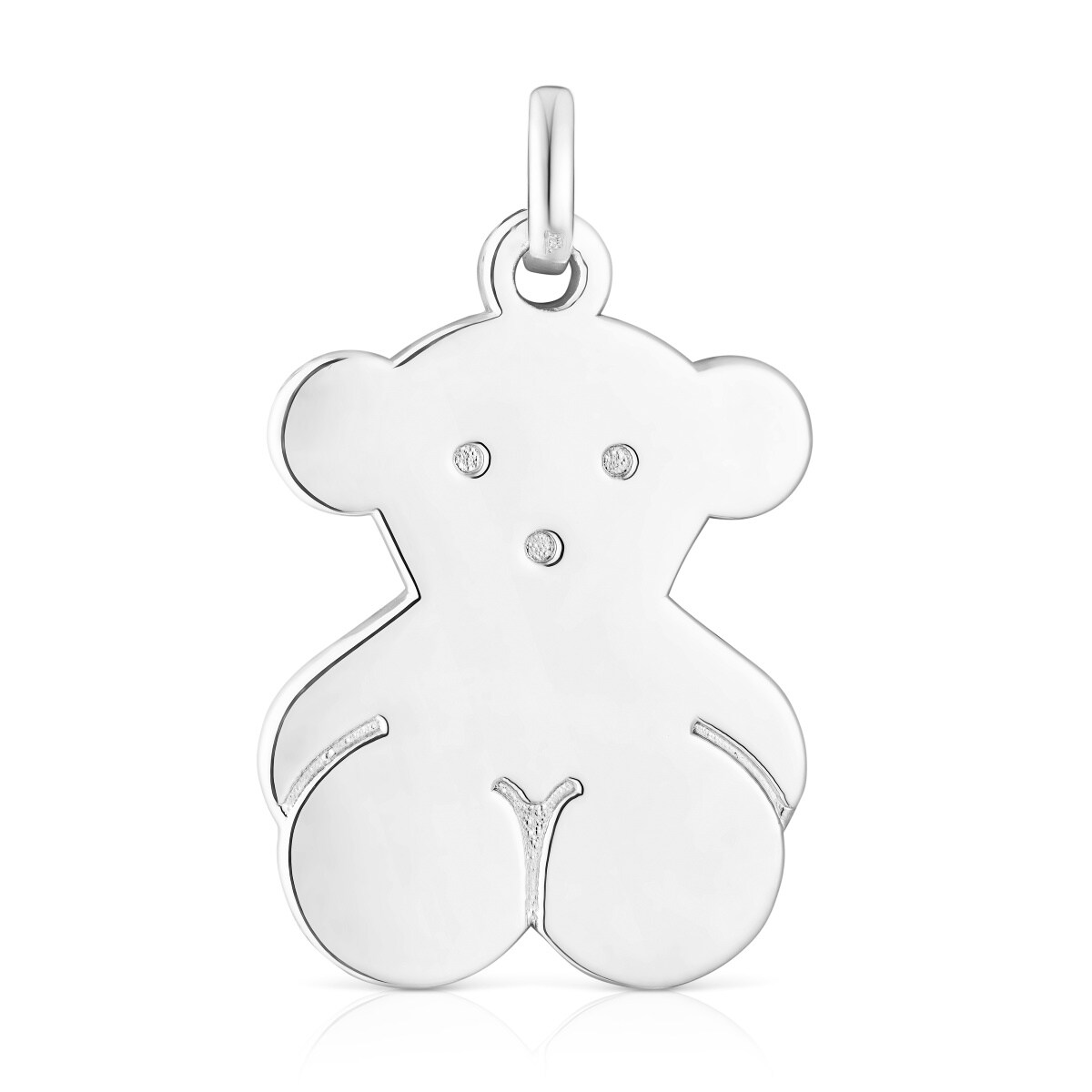 Large Silver Sweet Dolls bear Pendant