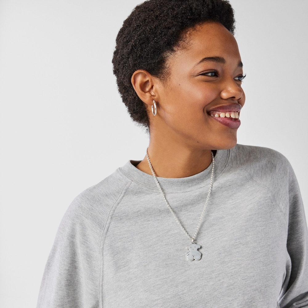 Středně velk&yacute; stř&iacute;brn&yacute; Př&iacute;věsek Sweet Dolls s&nbsp;medv&iacute;dkem