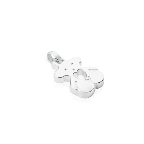 Pingente Sweet Dolls urso-coração em Prata