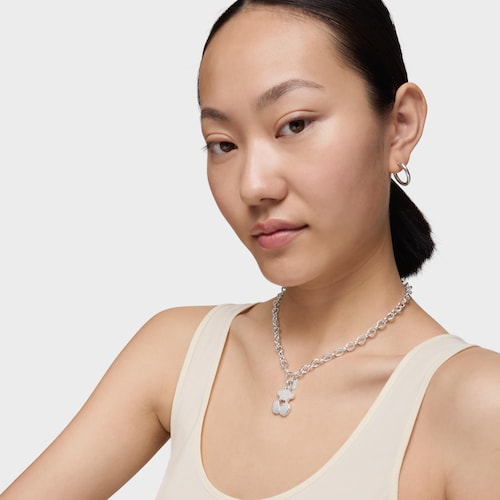 Pingente Sweet Dolls urso-coração em Prata