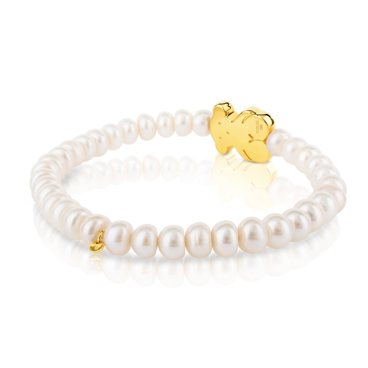 Gold Sweet Dolls Bracelet with pearls and big Bear motif