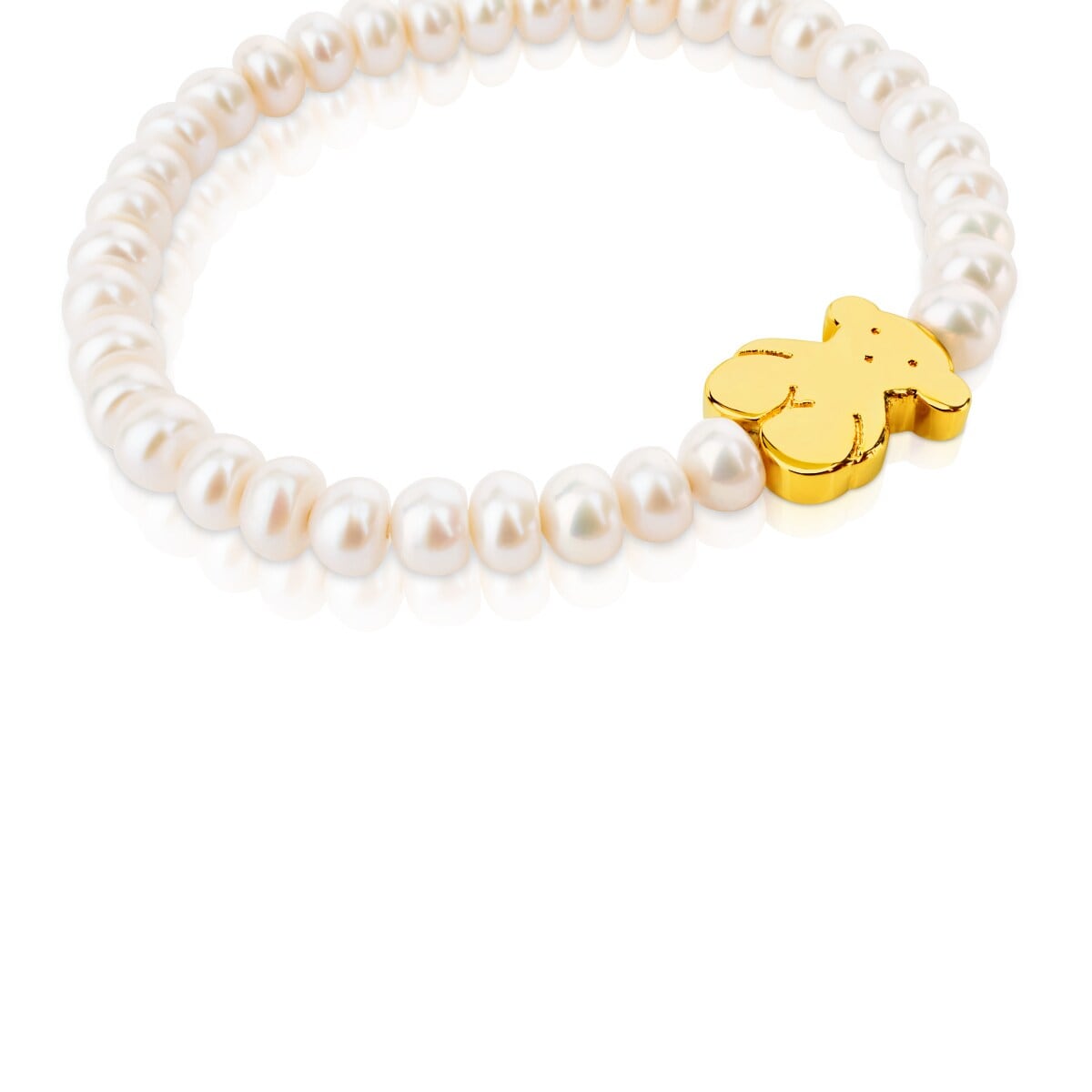 Gold Sweet Dolls Bracelet with pearls and big Bear motif
