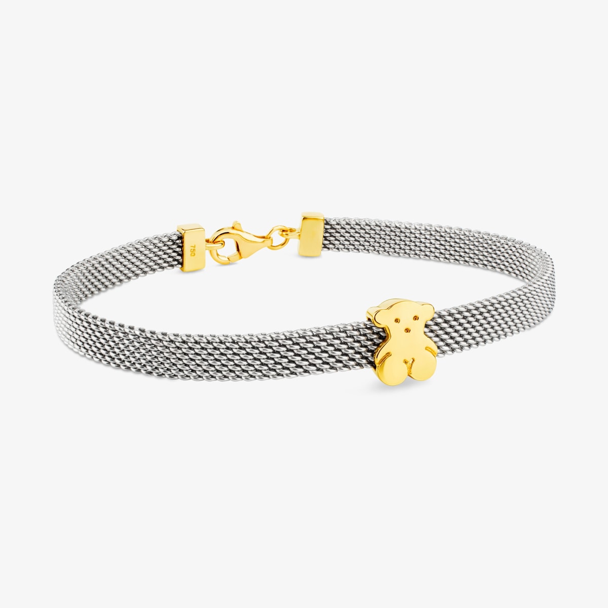 Tous - Pulsera De Oro Y Acero Motivo Oso De 0,5cm Mesh - Dorado