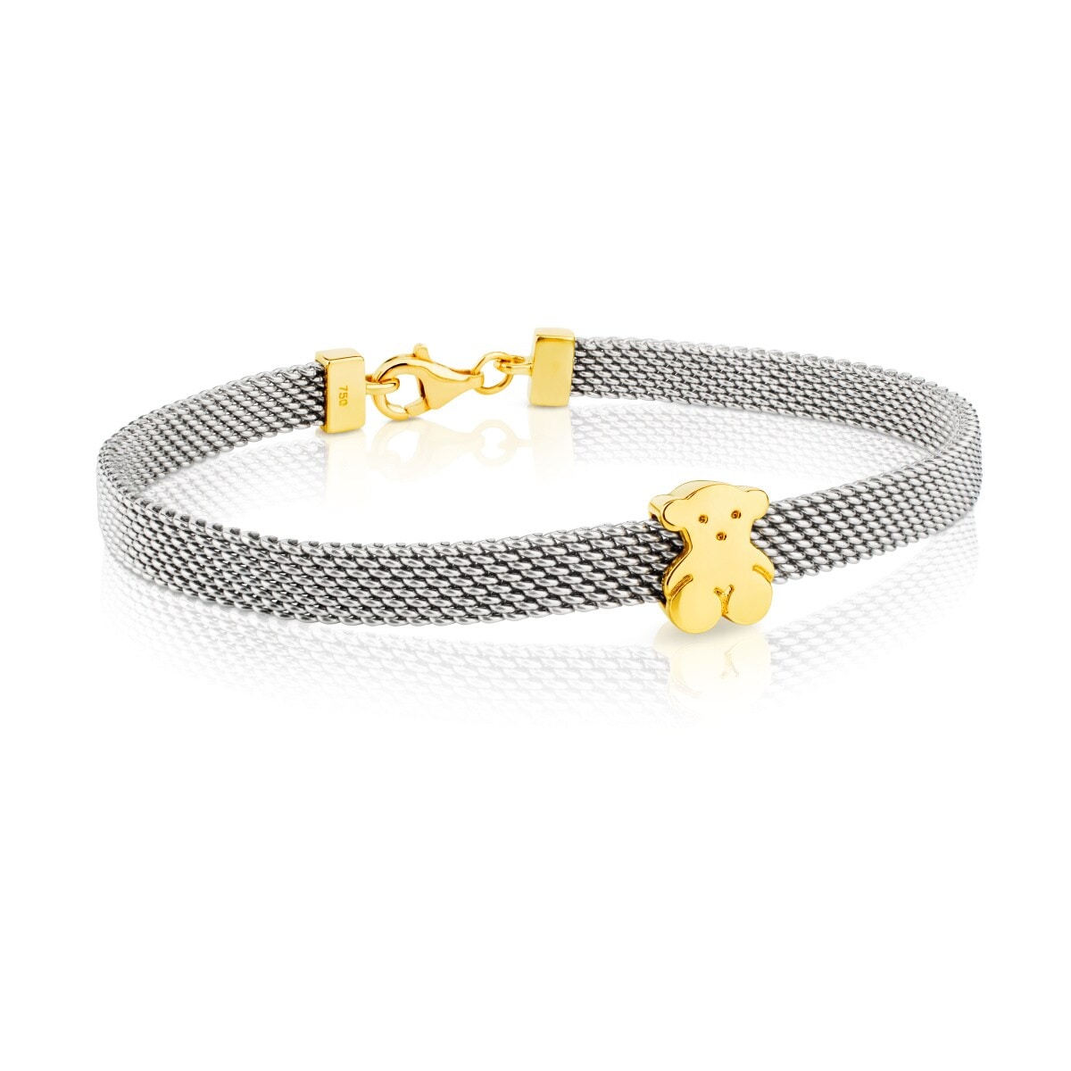 Tous - Pulsera De Oro Y Acero Motivo Oso De 0,5cm Mesh - Dorado