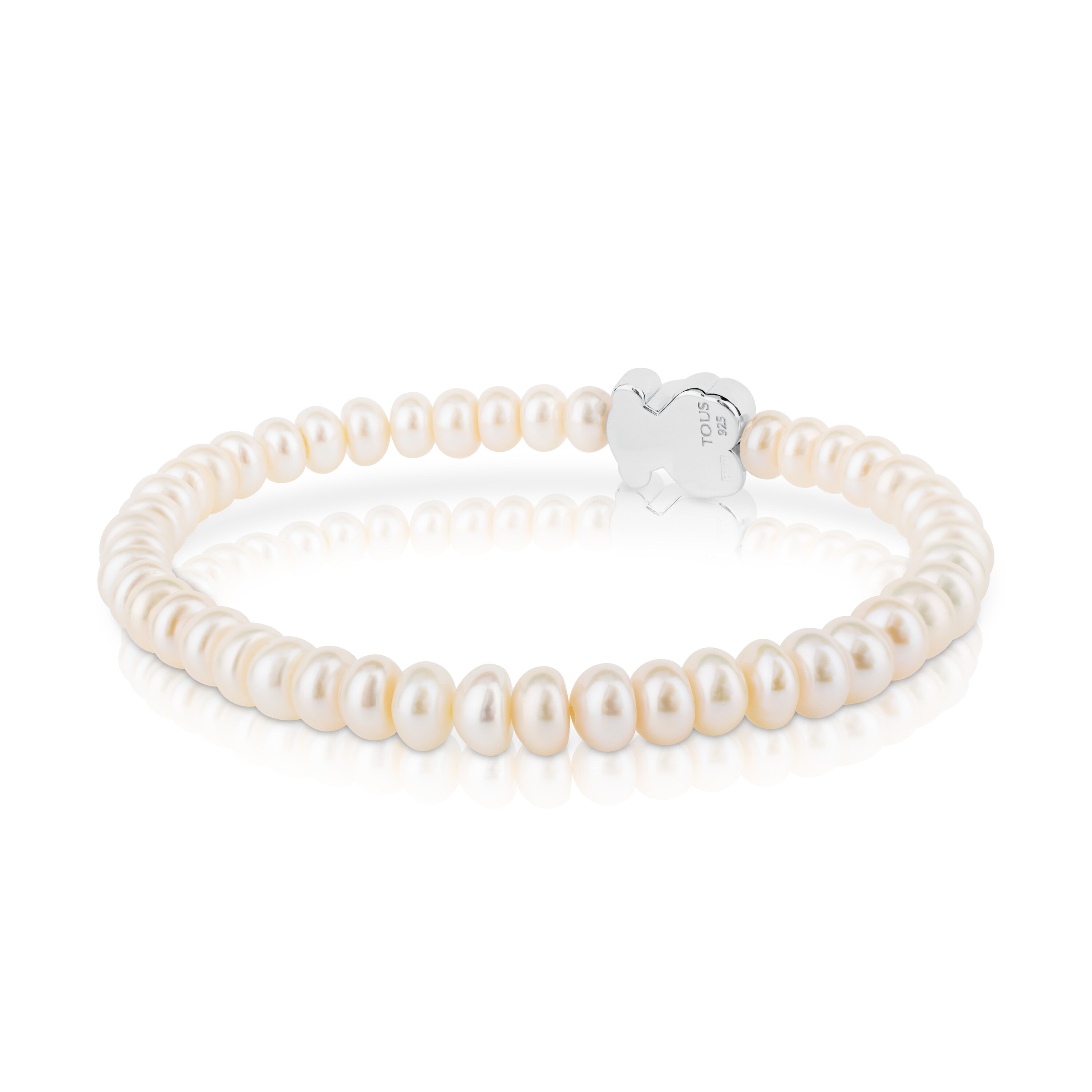 TOUS Sweet Dolls bear Bracelet with pearls and Silver Bear motif