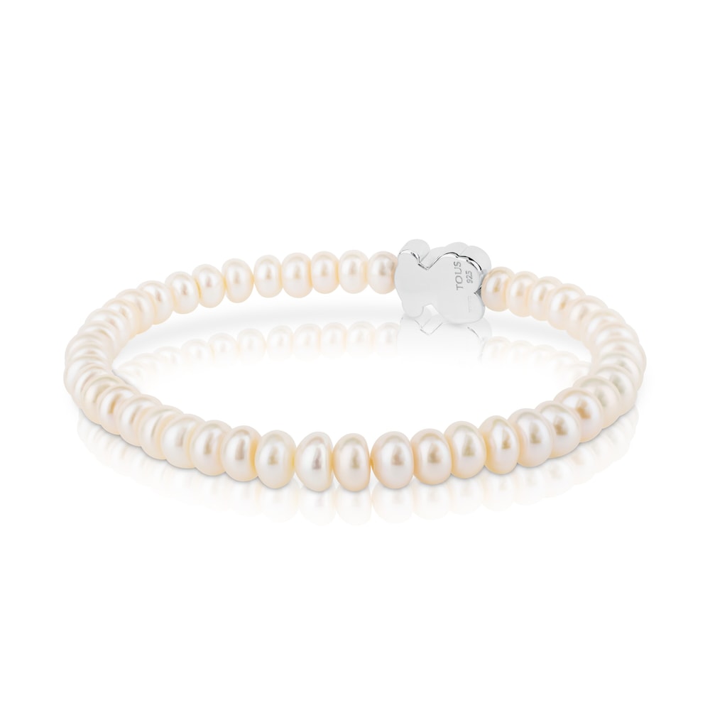 TOUS Sweet Dolls bear Bracelet with pearls and Silver Bear motif