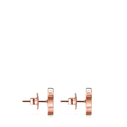 Pendientes oso con baño de oro rosa 18 kt sobre plata Sweet Dolls