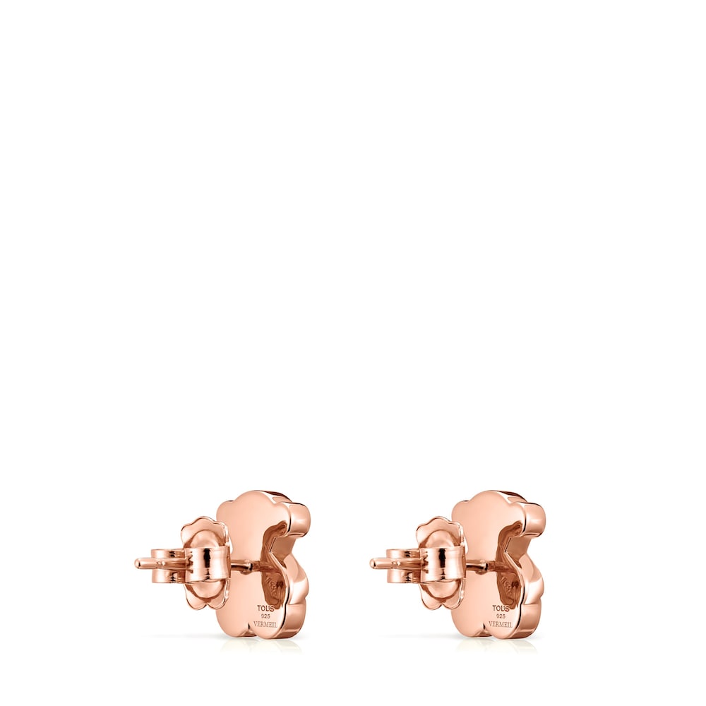 Pendientes oso con baño de oro rosa 18 kt sobre plata Sweet Dolls image number 2