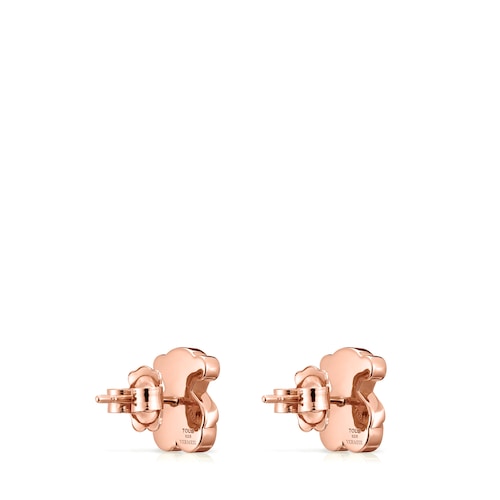Pendientes oso con baño de oro rosa 18 kt sobre plata Sweet Dolls