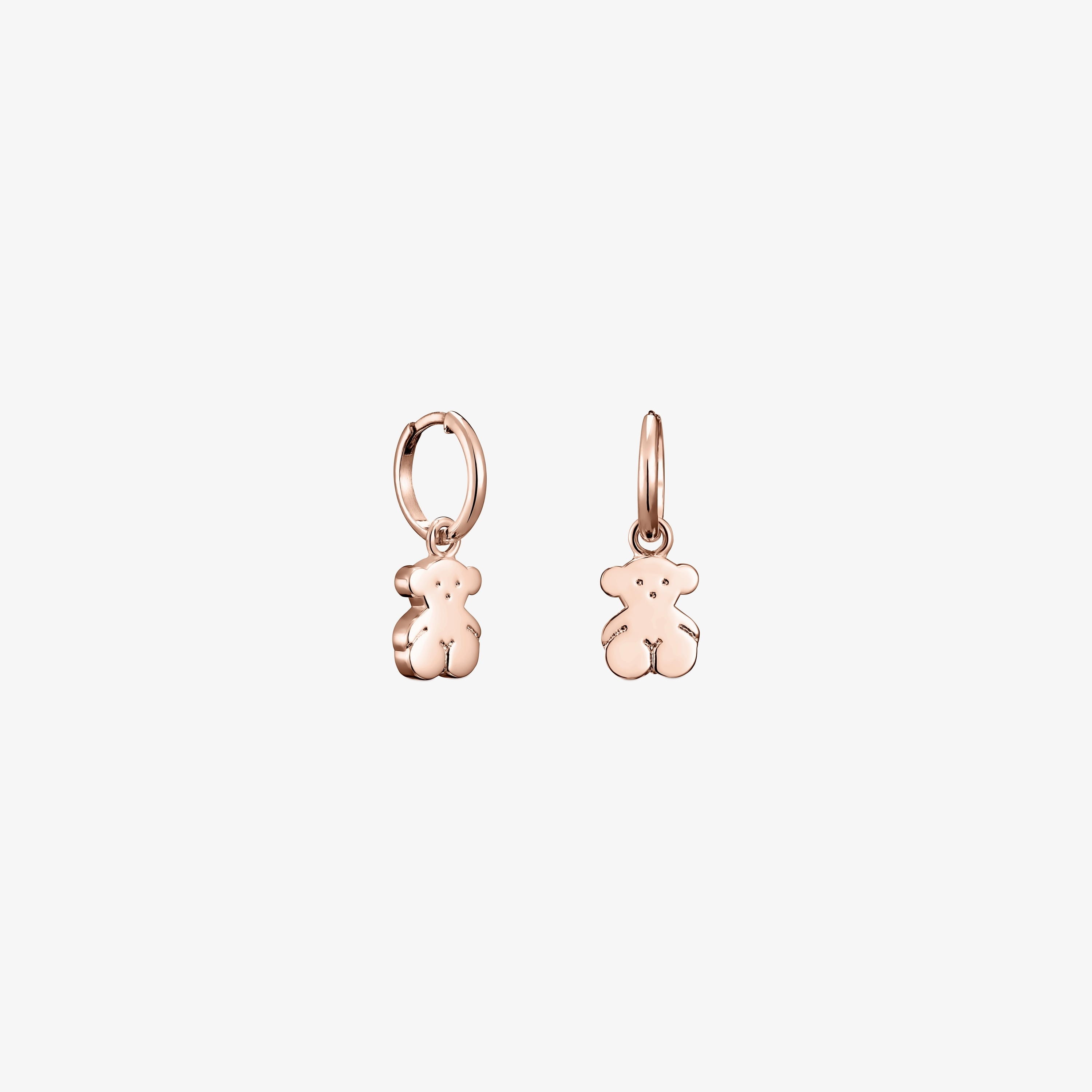 Short Rose 18K gold vermeil Sweet Dolls bear Earrings