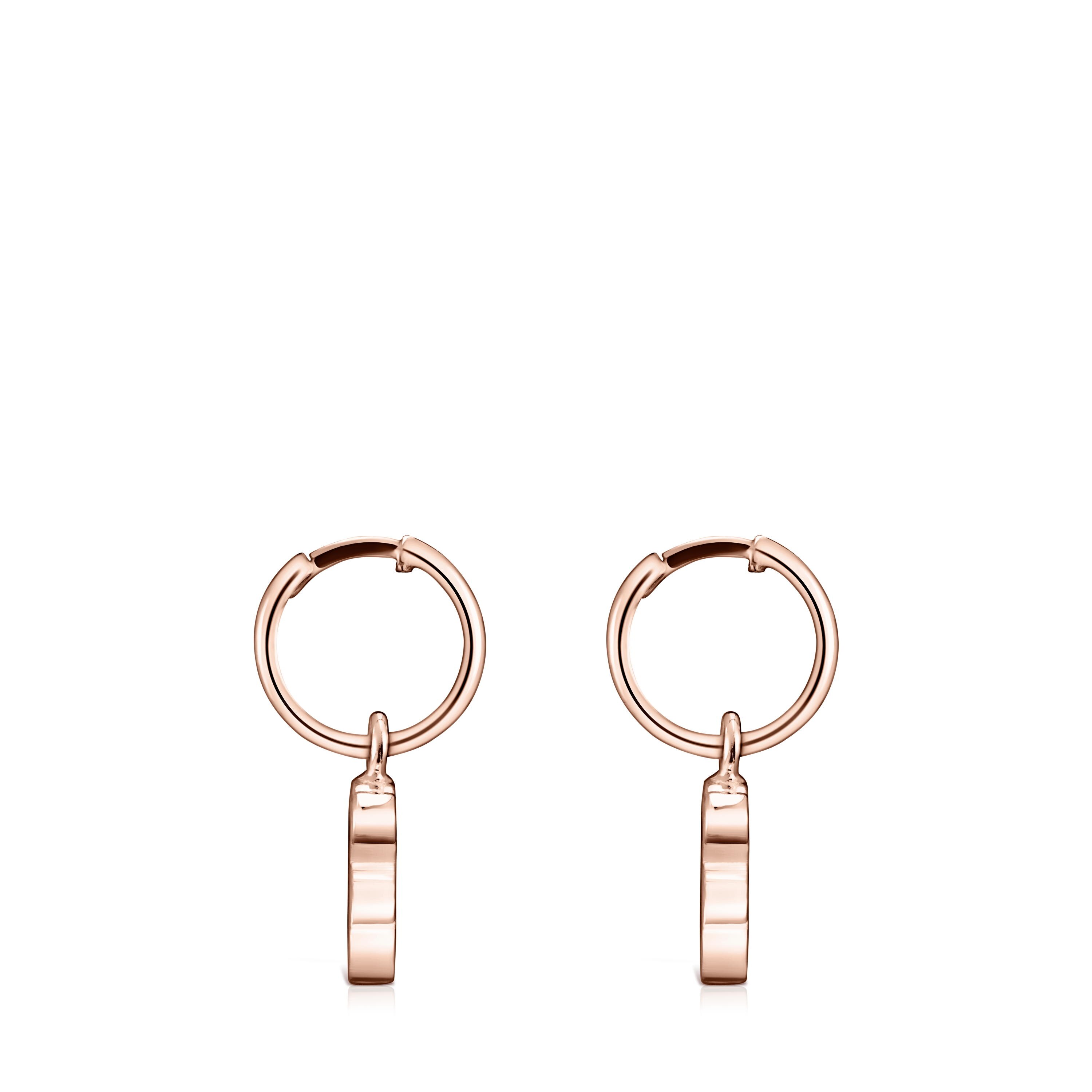 Short Rose Silver Vermeil Sweet Dolls bear Earrings