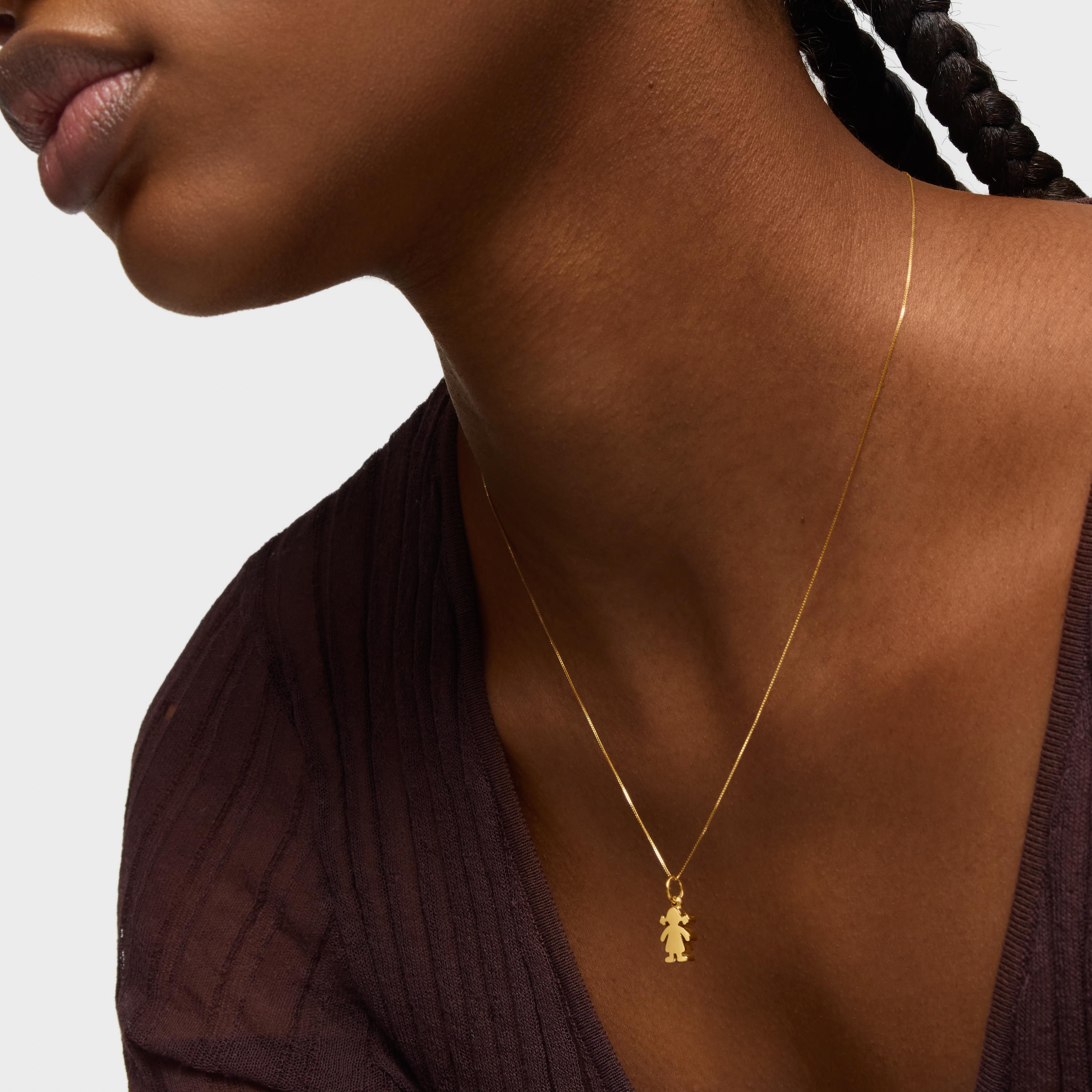 18K solid gold Sweet Dolls Pendant Girl motif