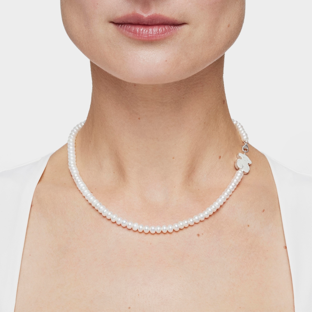 Pearl Sweet Dolls Necklace with Silver Pearl Sweet Dolls Necklace with Silver