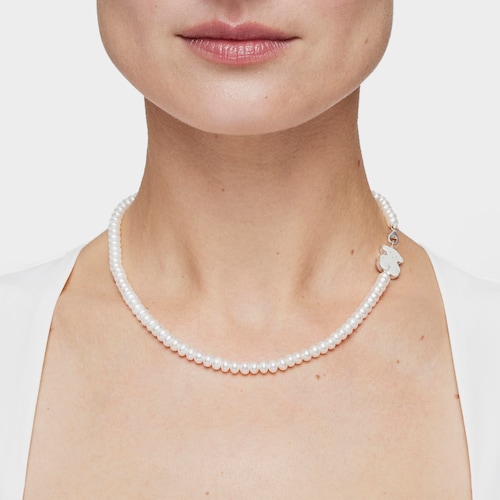 Pearl Sweet Dolls Necklace with Silver