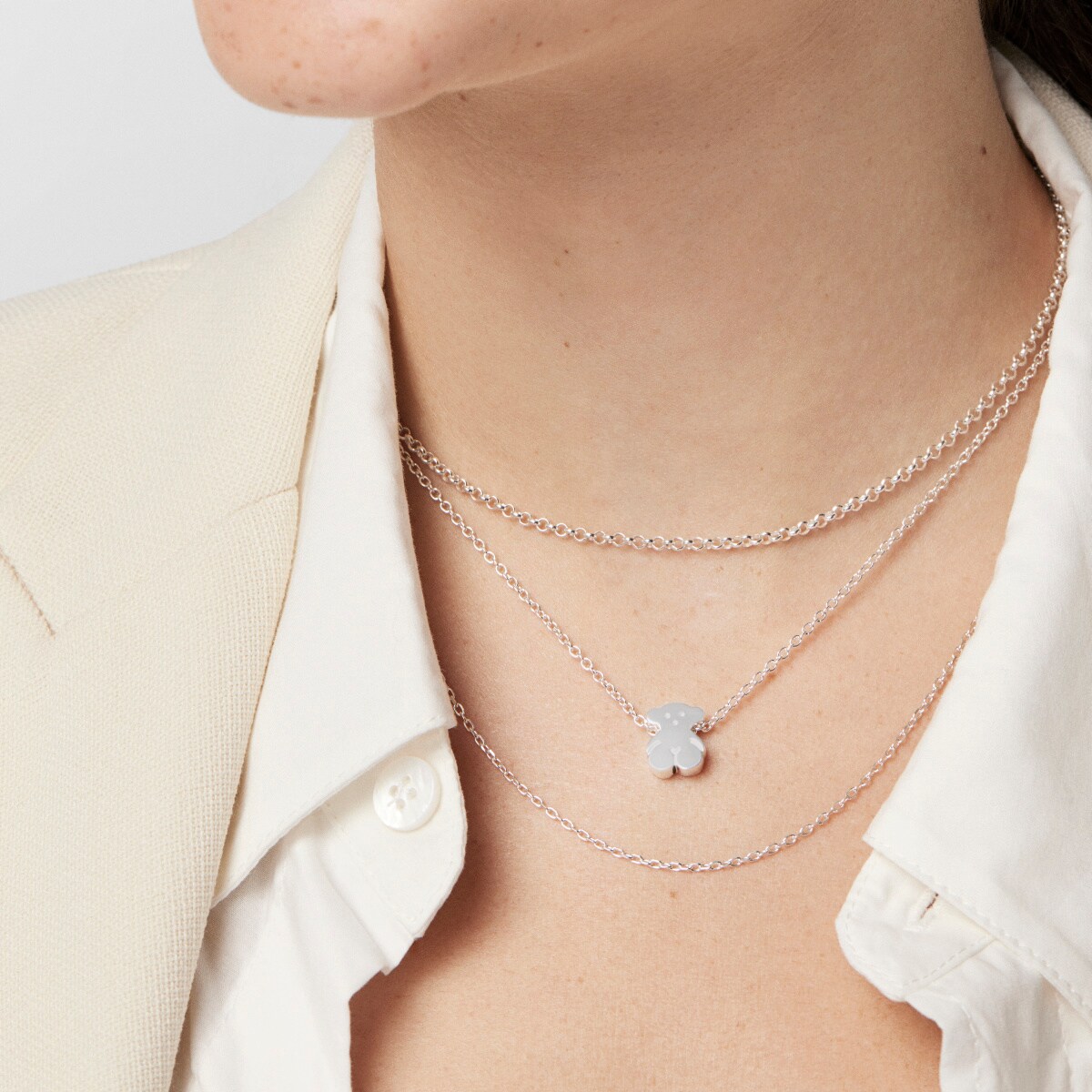 Collar oso de plata Sweet Dolls