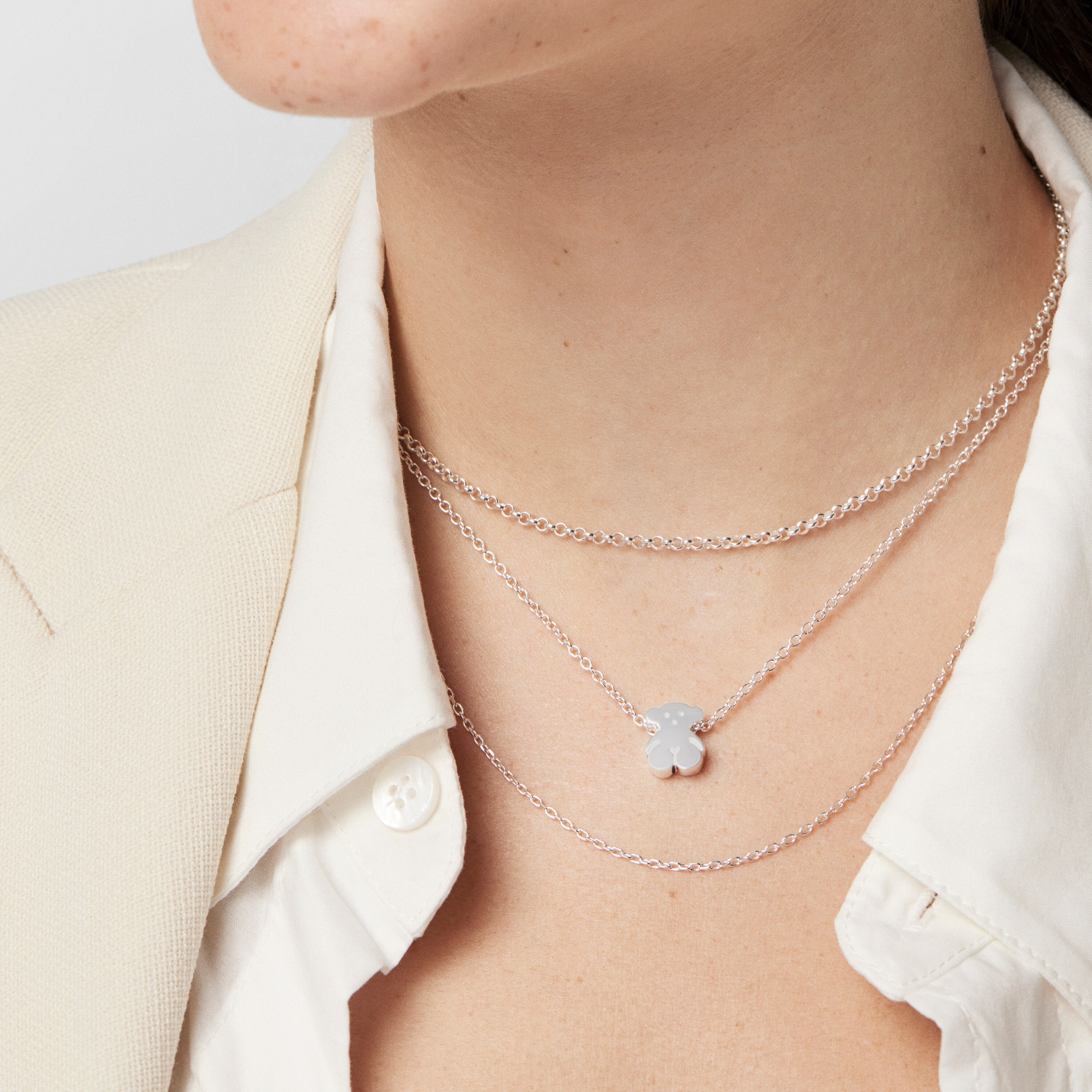 Collar oso de plata Sweet Dolls