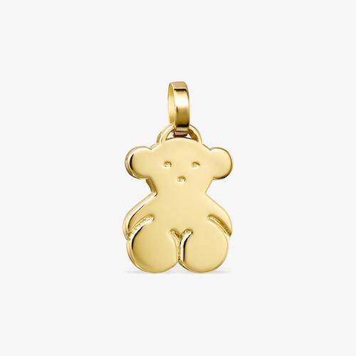 Dije mediano Sweet Dolls oso con ba&ntilde;o de oro 18 kt sobre plata