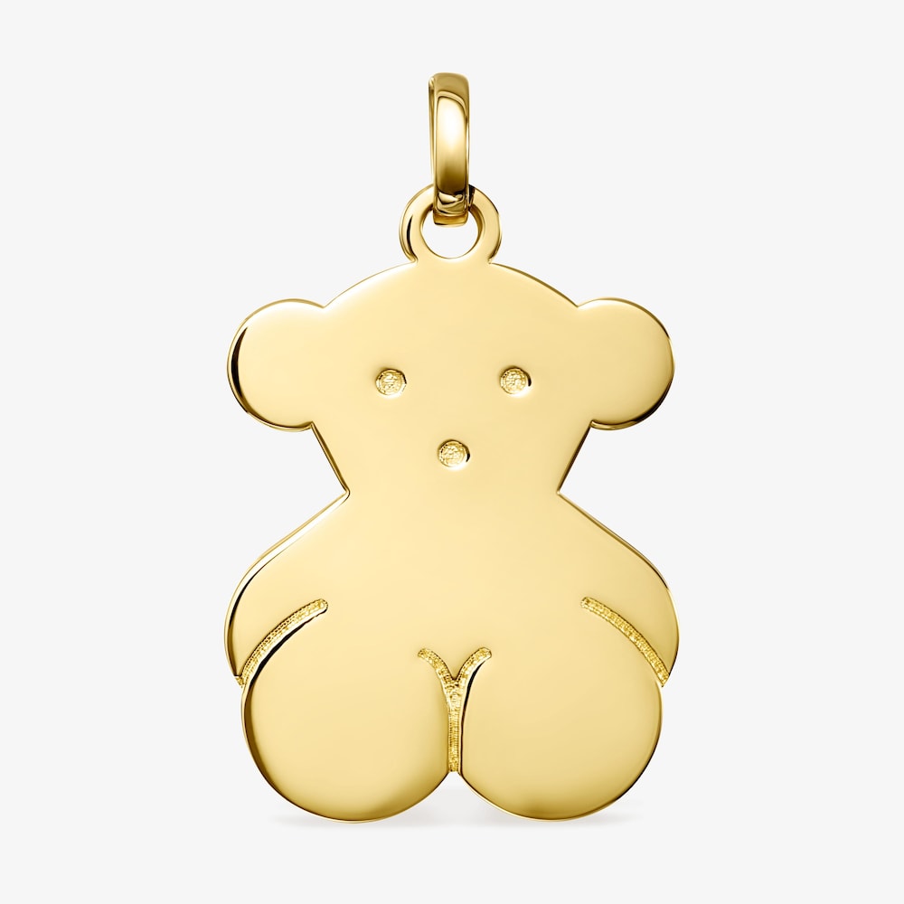 Dije grande Sweet Dolls oso con ba&ntilde;o de oro 18 kt sobre plata