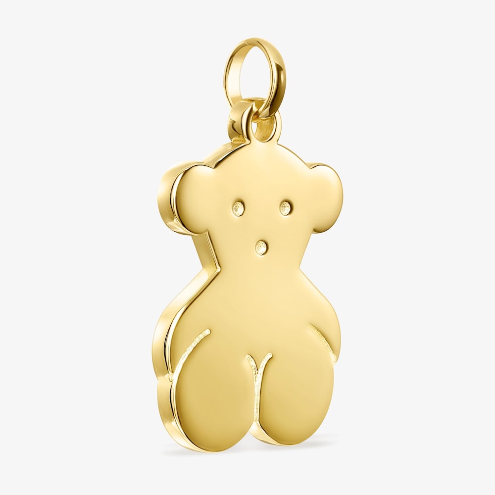 Dije grande Sweet Dolls oso con ba&ntilde;o de oro 18 kt sobre plata