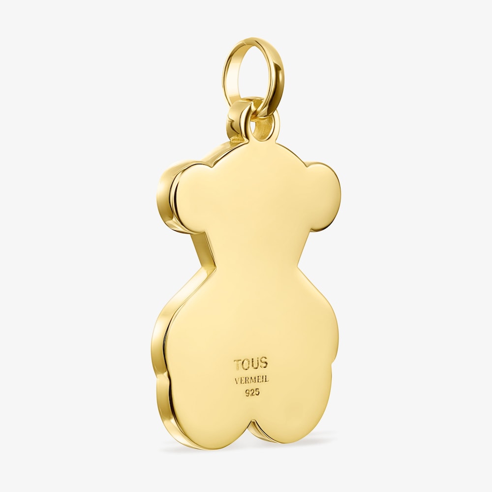 Dije grande Sweet Dolls oso con ba&ntilde;o de oro 18 kt sobre plata