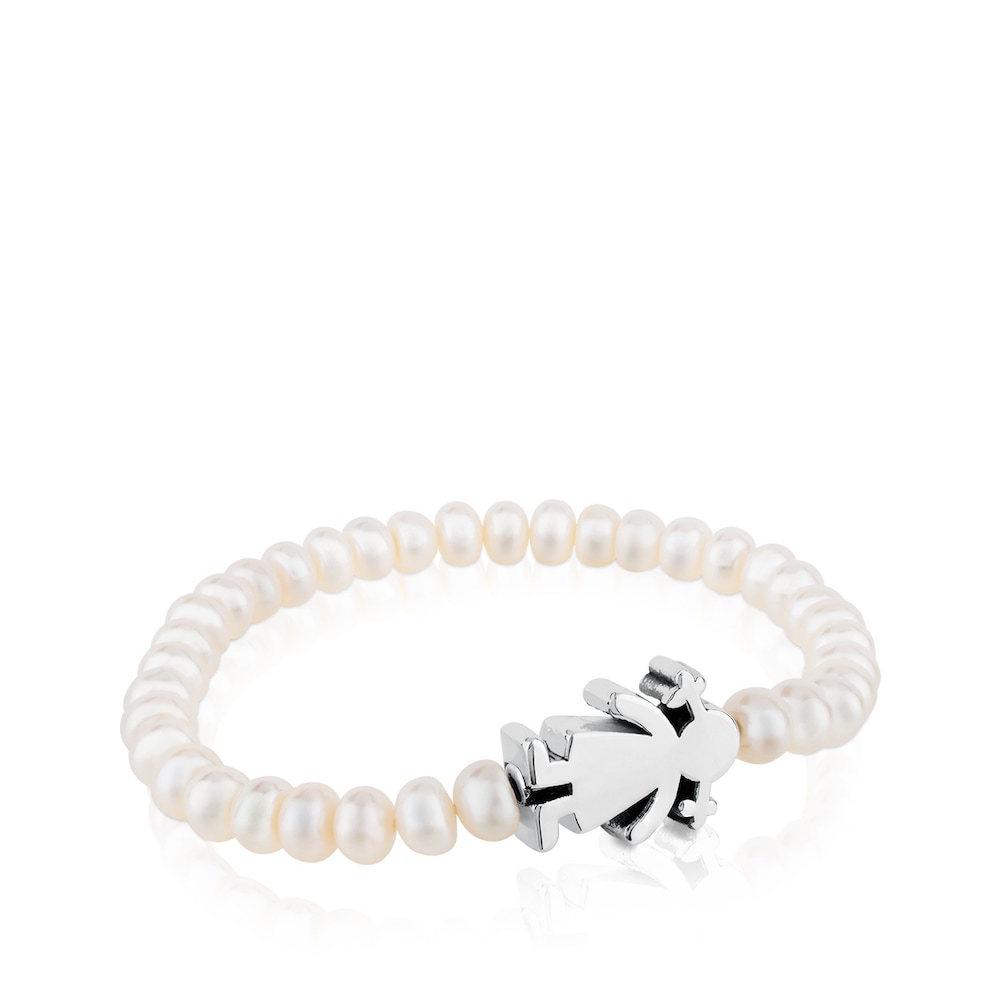 Pearl Sweet Dolls girl Bracelet with Silver image number 0