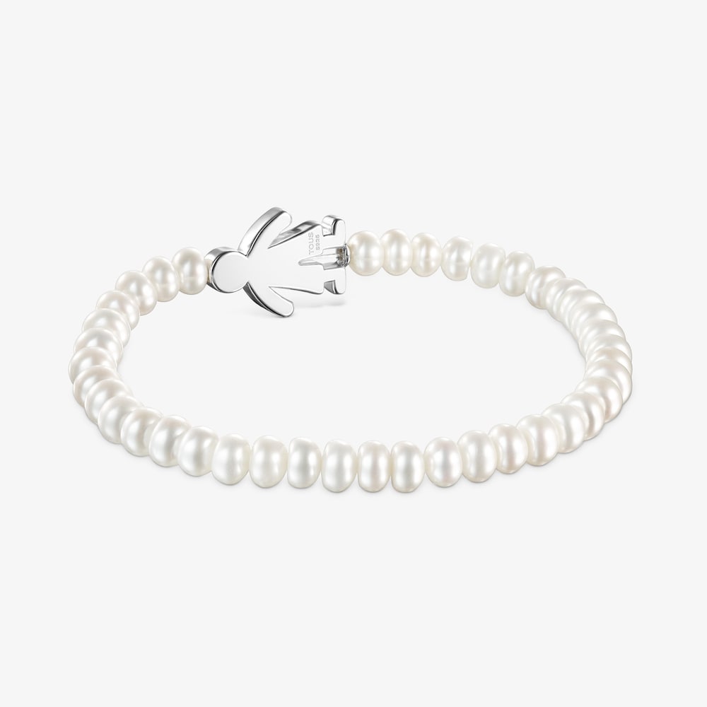 Pulsera ni&ntilde;o de perlas y plata Sweet Dolls