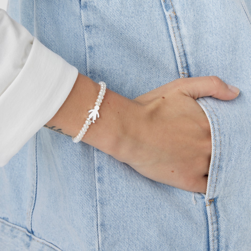 Pulsera ni&ntilde;o de perlas y plata Sweet Dolls