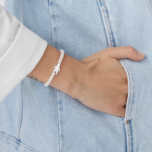 Pearl Sweet Dolls boy Bracelet with Silver